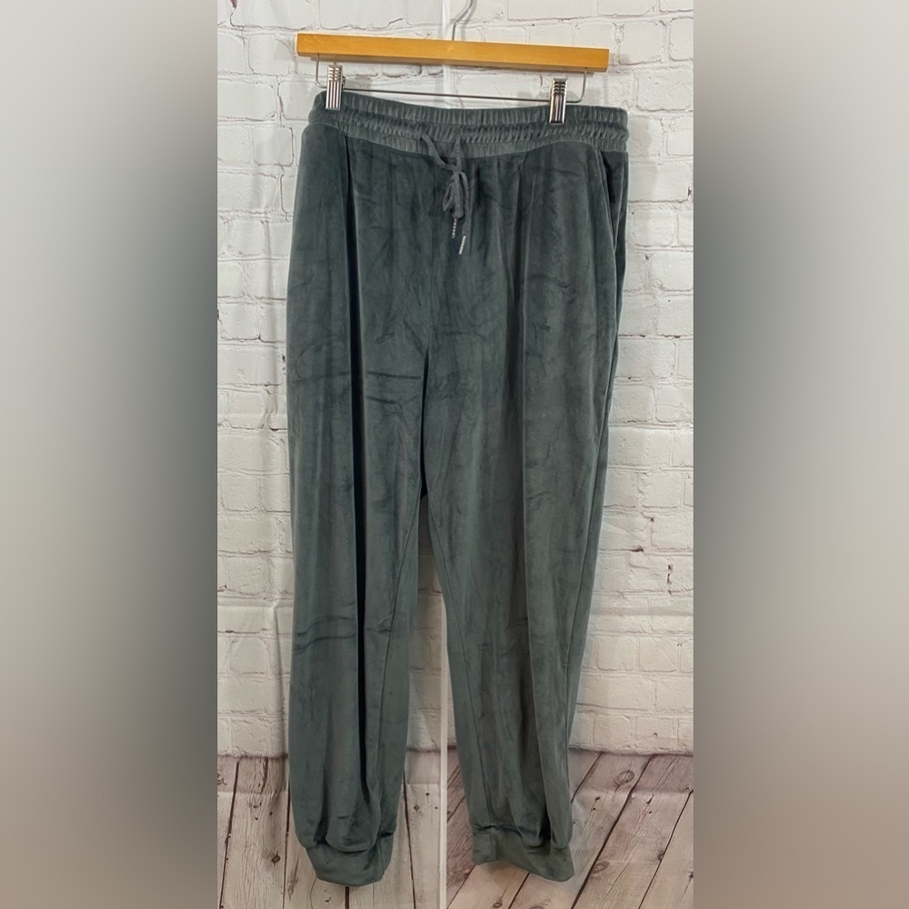 BBJ Los Angeles Gray Velour Jogger Womens Size XLarge